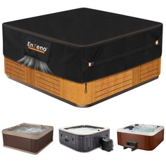 Enzeno front view of square hot tub cover showing full weather protection