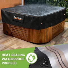 Enzeno close-up of sealed seams and nano PU coating for waterproof durability