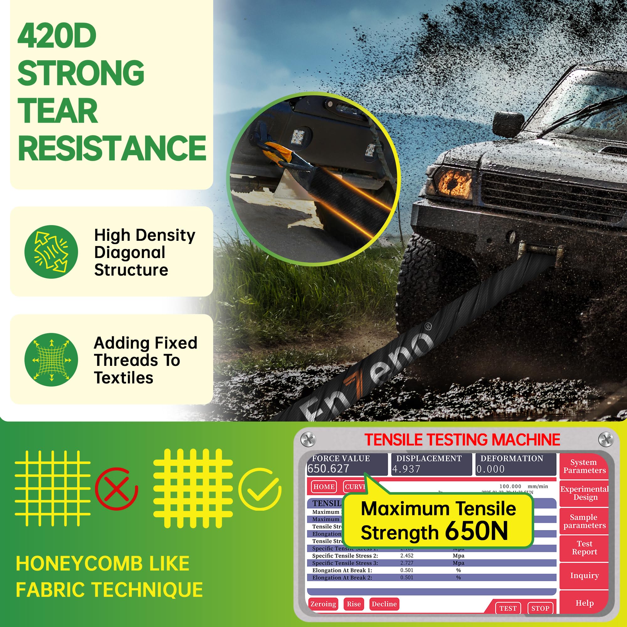 Enzeno side strap and Velcro fastenings for windproof stability
