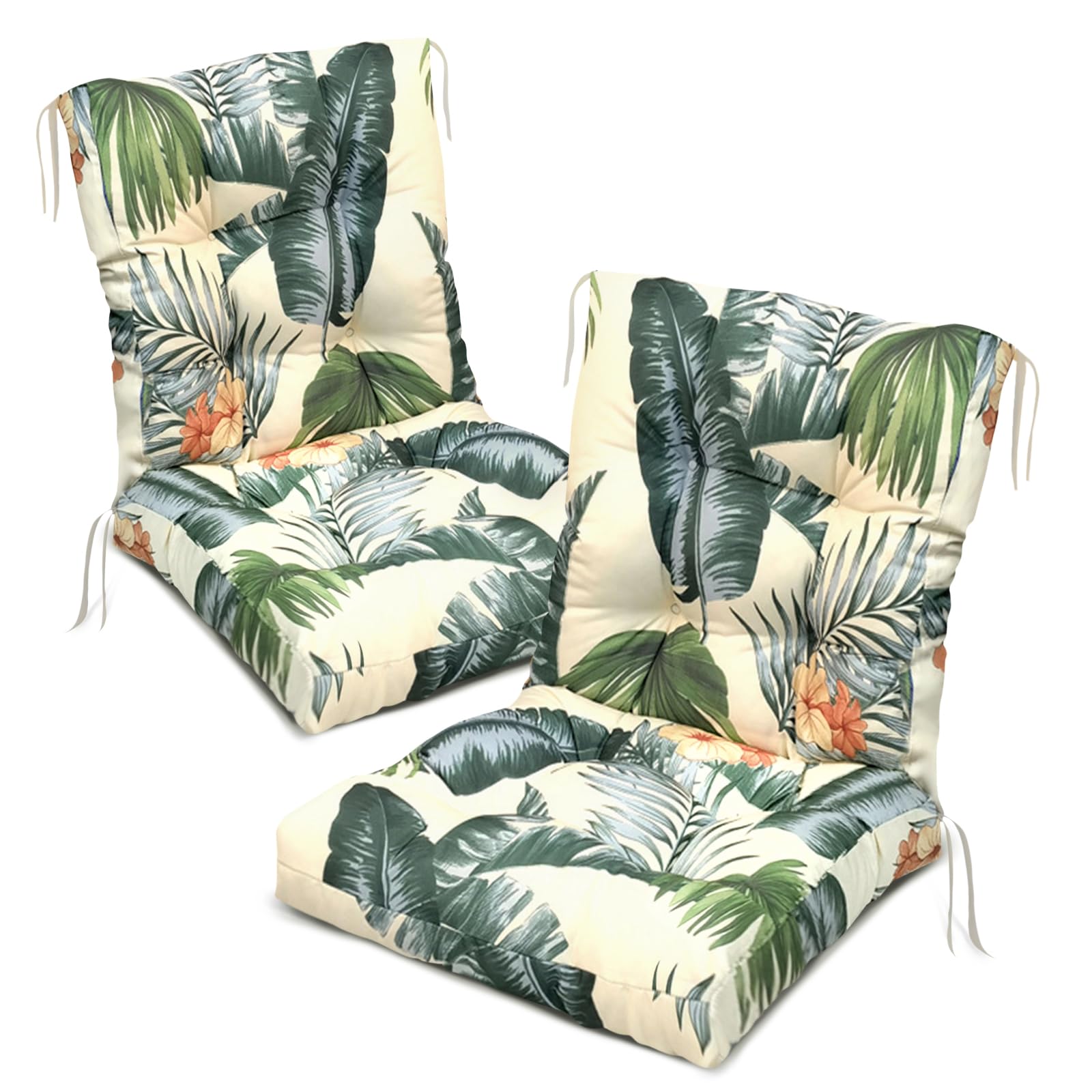 Eoieov front view of tufted high back cushion showing comfortable coverage