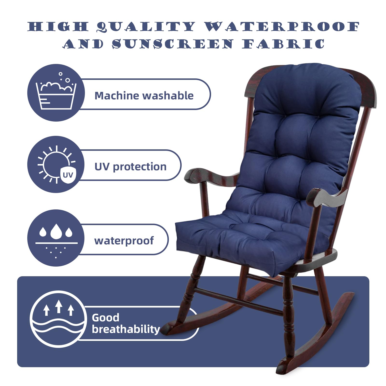 Eoieov cushion in use on wooden Adirondack chair for outdoor comfort benefit