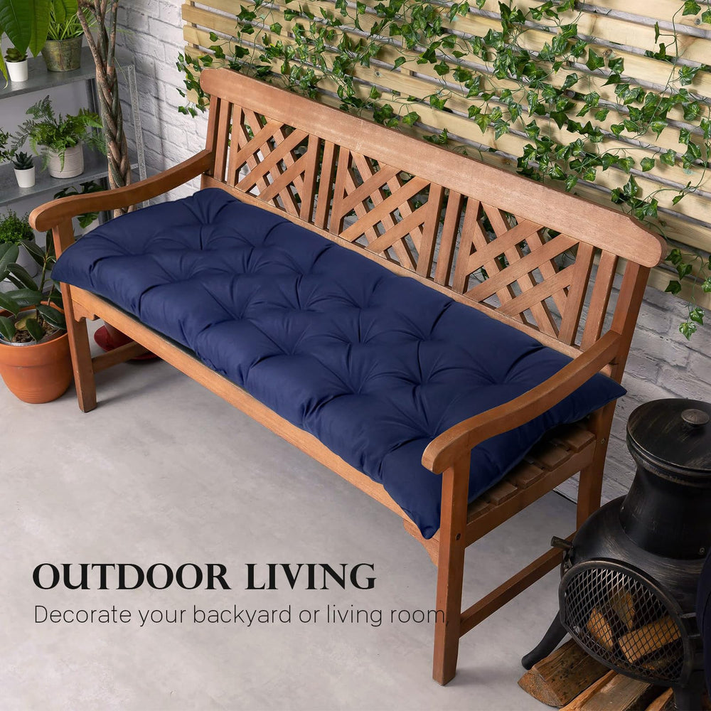 Eoieov on wicker patio bench lifestyle image illustrating improved seating comfort outdoors