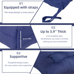 Eoieov cushion tied securely to a wicker rocking chair demonstrating anti-slip stability