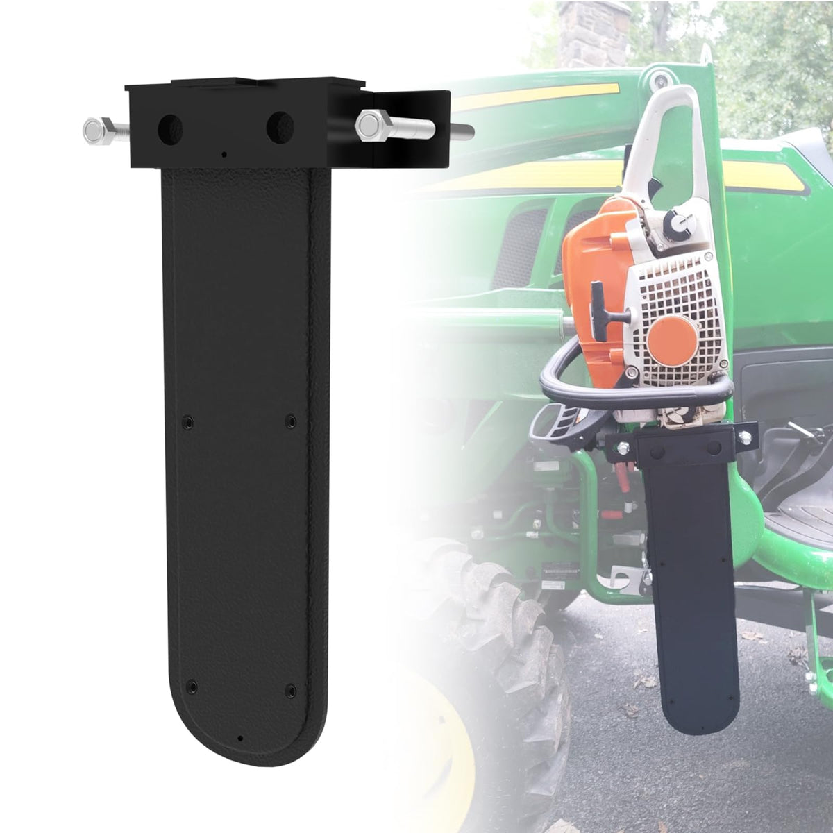 EONECROSS front view of mounted chainsaw holder showing secure fit