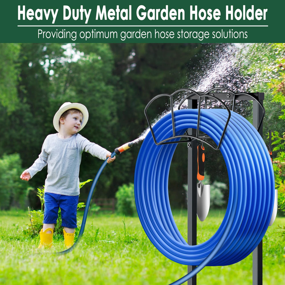 EONFAY base spikes anchored in lawn providing stable support for heavy hoses