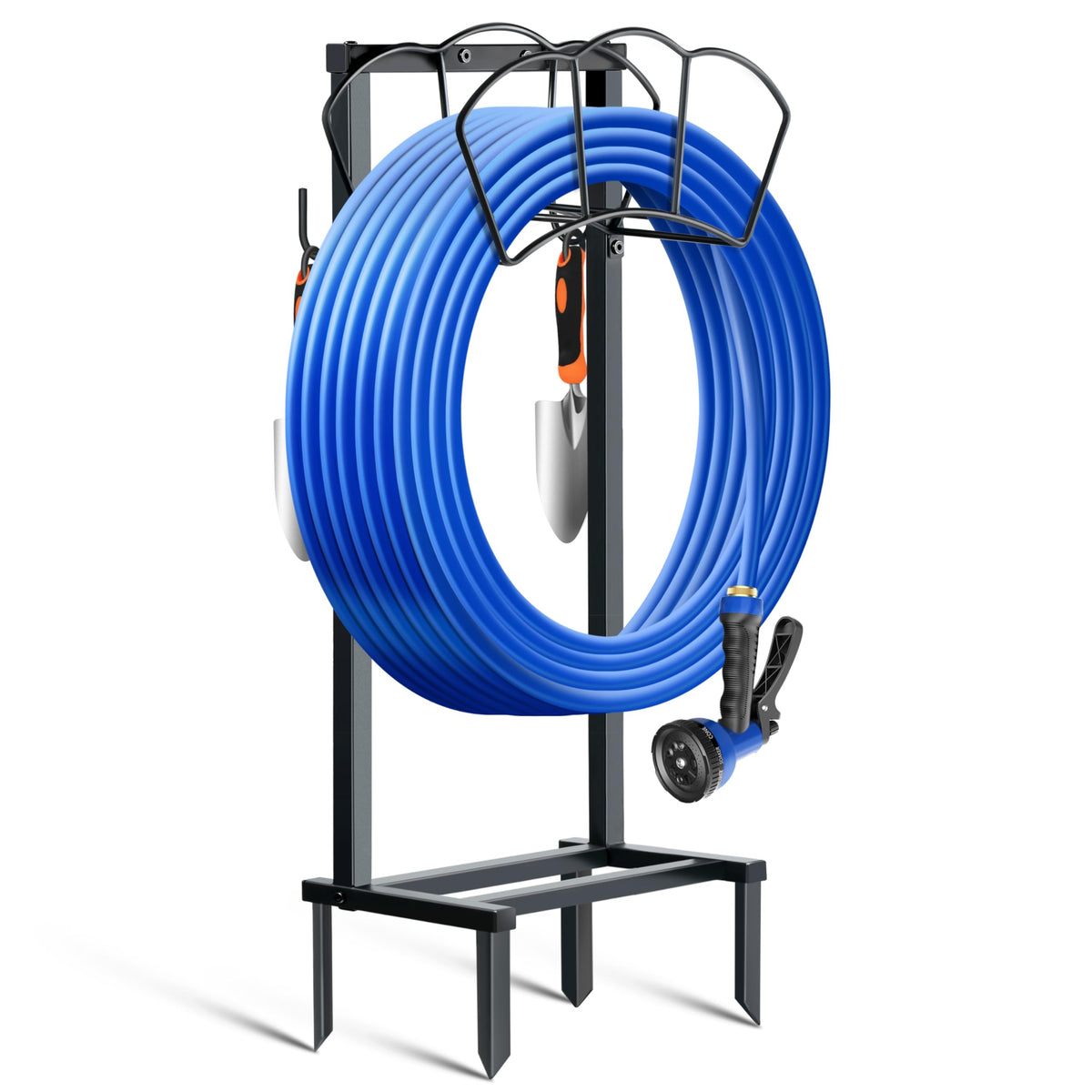 EONFAY front view showing sturdy metal holder and tidy hose storage benefit