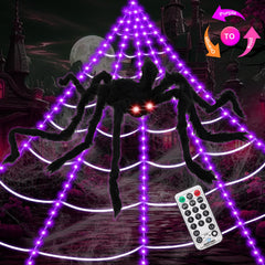 Eossth giant web front view showing full 16.4ft layout and bright LEDs for instant impact
