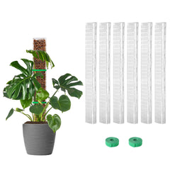 EOX front view of six clear 24-inch poles and garden ties showing value