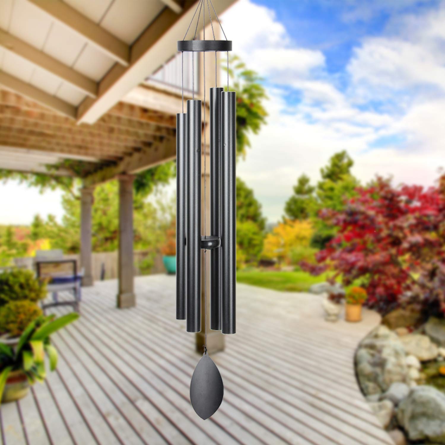 EPARTSWIDE front view showing entire 44-inch chime, peaceful garden accent