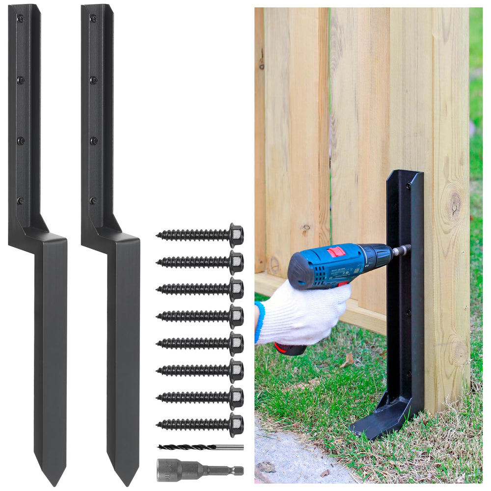 Epcee front view of two black anchor stakes showing durable finish and secure support