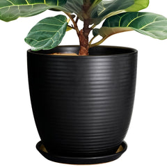 EPFamily planter front view showing sleek black finish and modern styling benefit