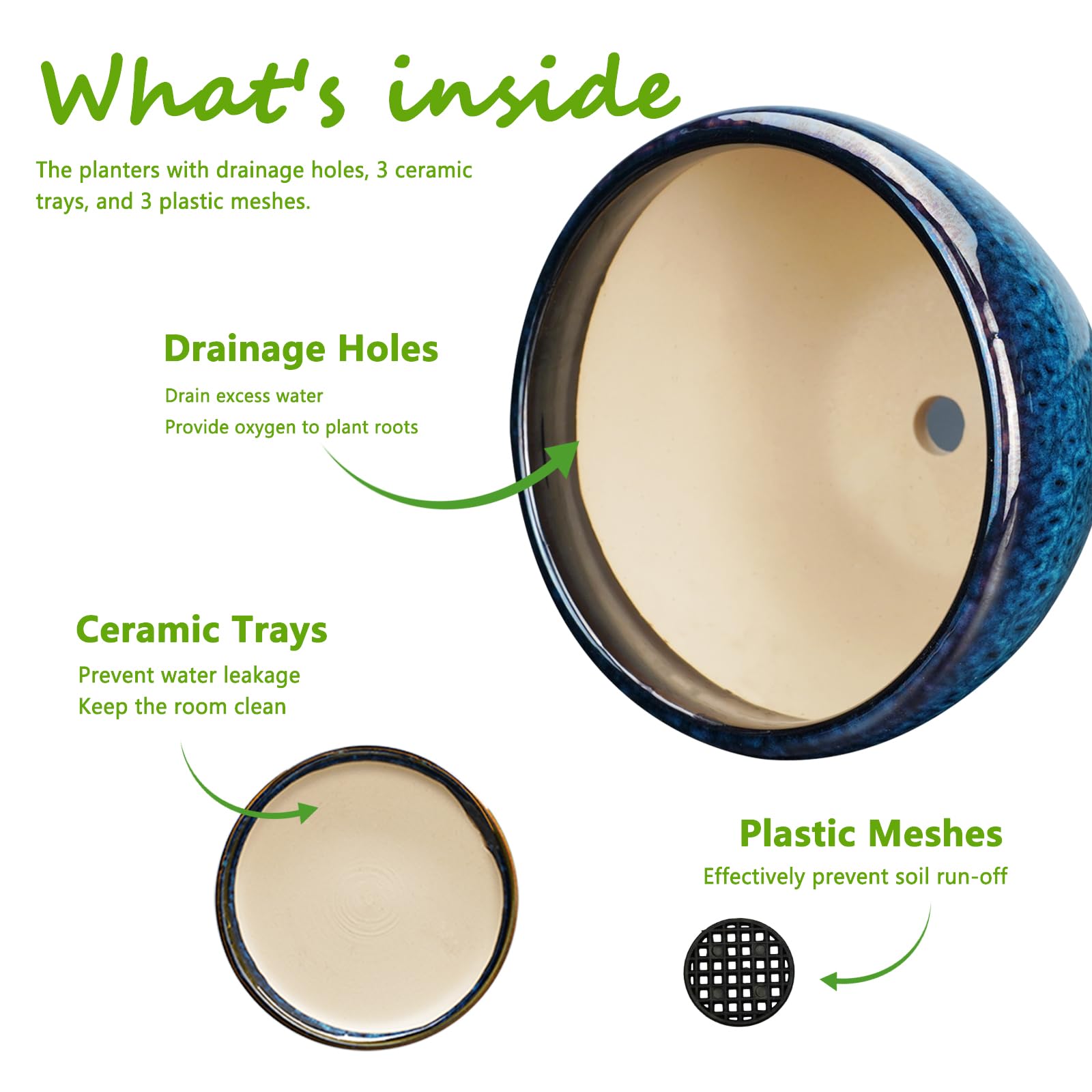 EPFamily underside view with drainage hole and mesh insert for root protection