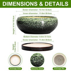 EPFamily bonsai pot top opening highlights roomy inner diameter for planting