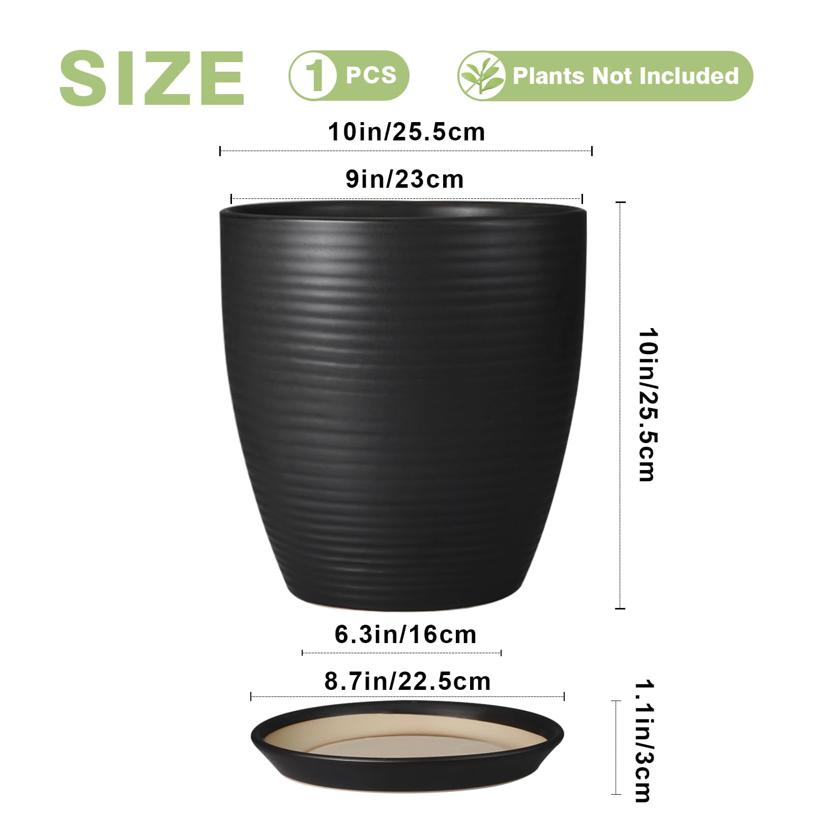 EPFamily drainage hole with removable saucer catching runoff to protect surfaces