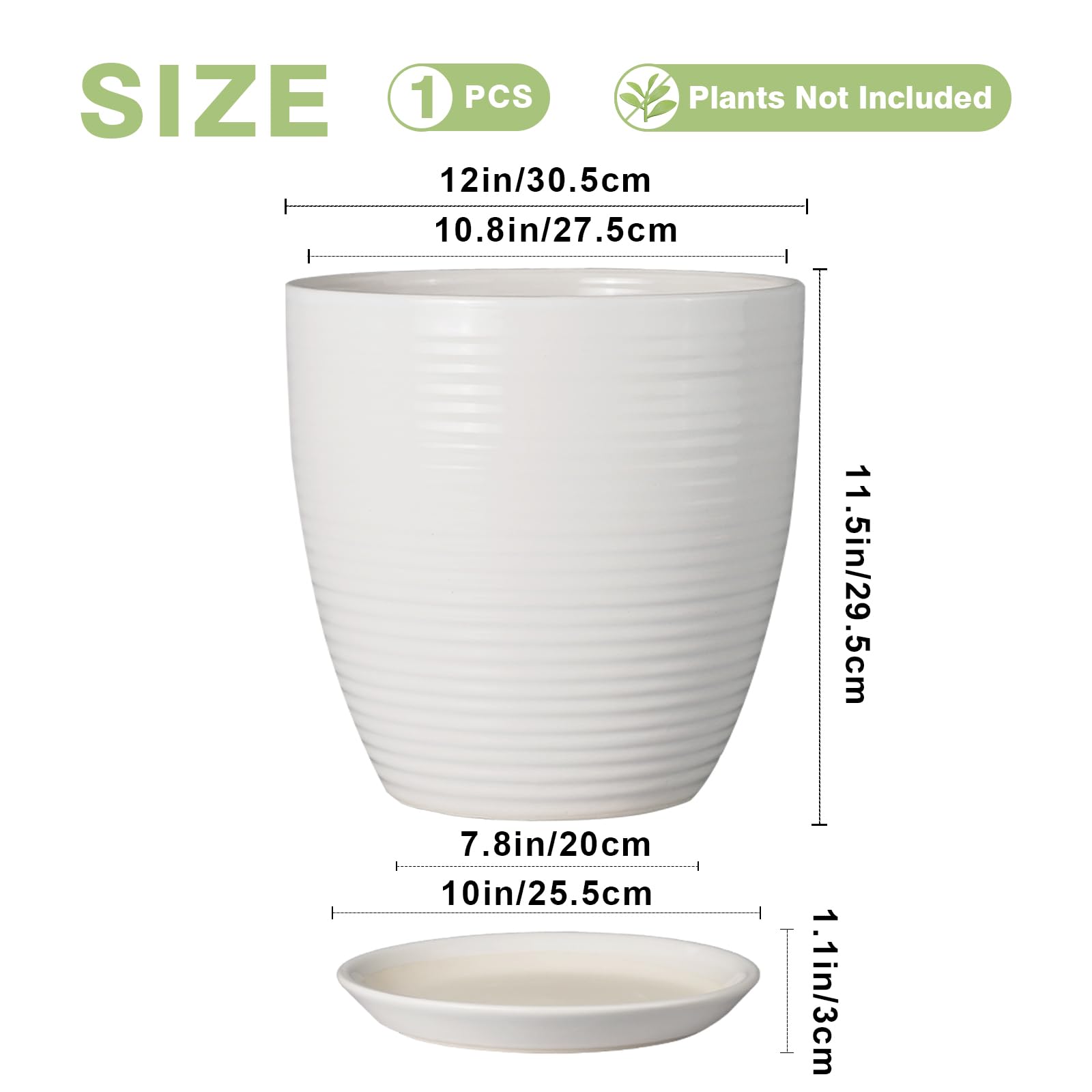 EPFamily ceramic pot with removable saucer displaying drainage protection and surface safety