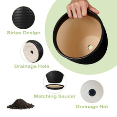 EPFamily removable ceramic saucer displayed catching excess water benefit