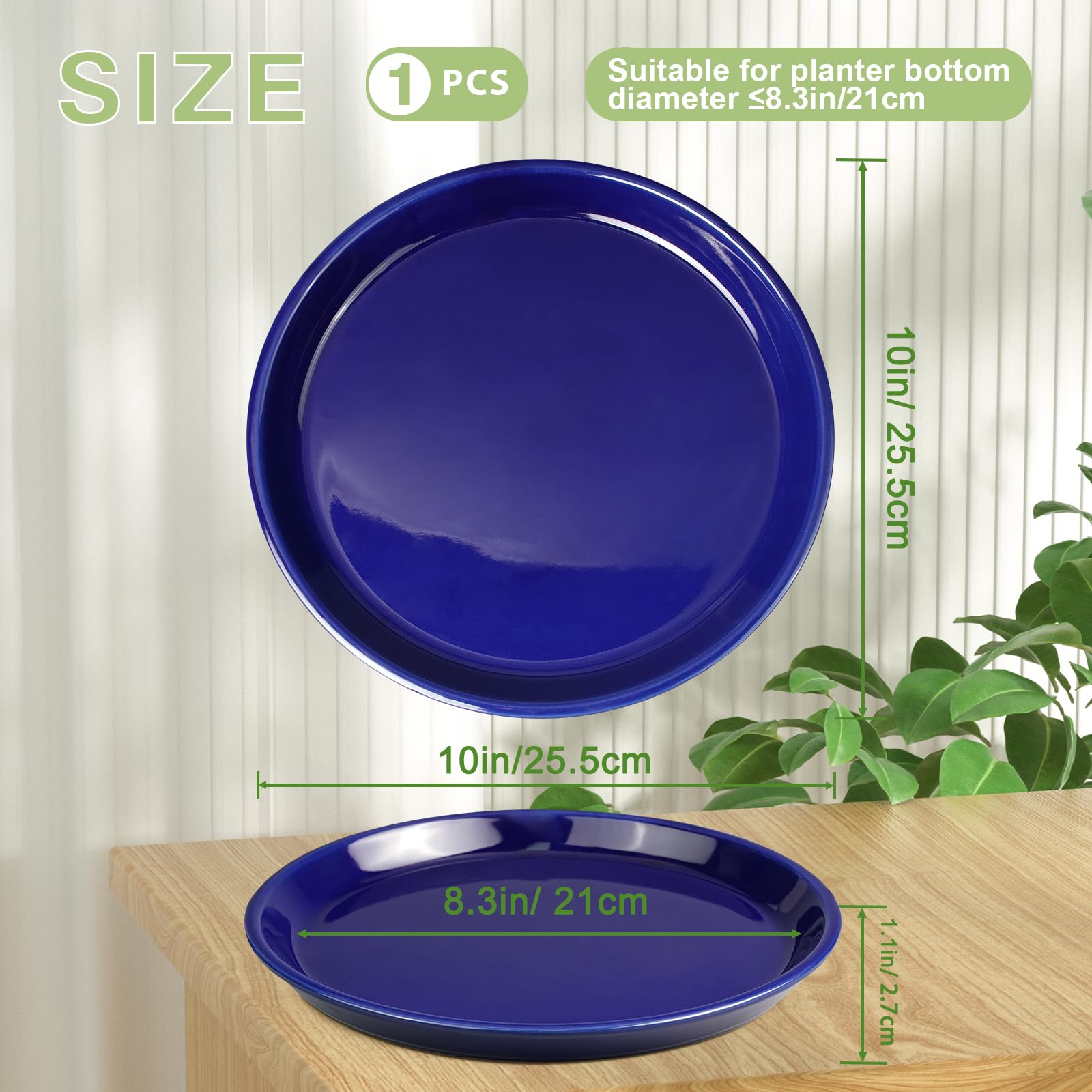 EPFamily saucer holding a potted plant to protect furniture from runoff
