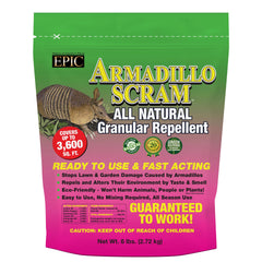 EPIC REPELLENTS Armadillo Scram 6 lb bag front view showing label and usage benefit