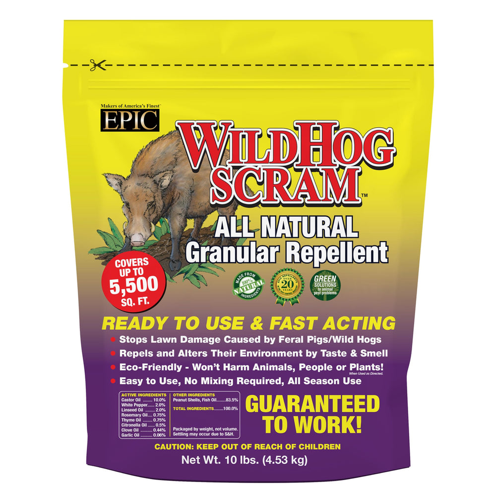 EPIC Wild Hog Scram front packaging showing product name and resealable bag benefit
