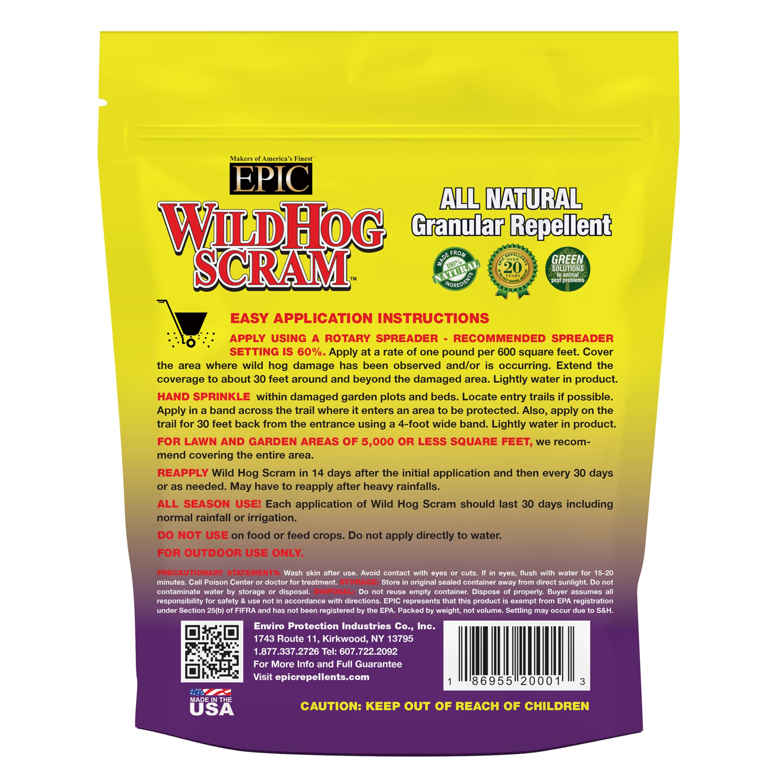 EPIC Wild Hog Scram granules in hand highlighting texture and easy spreadability
