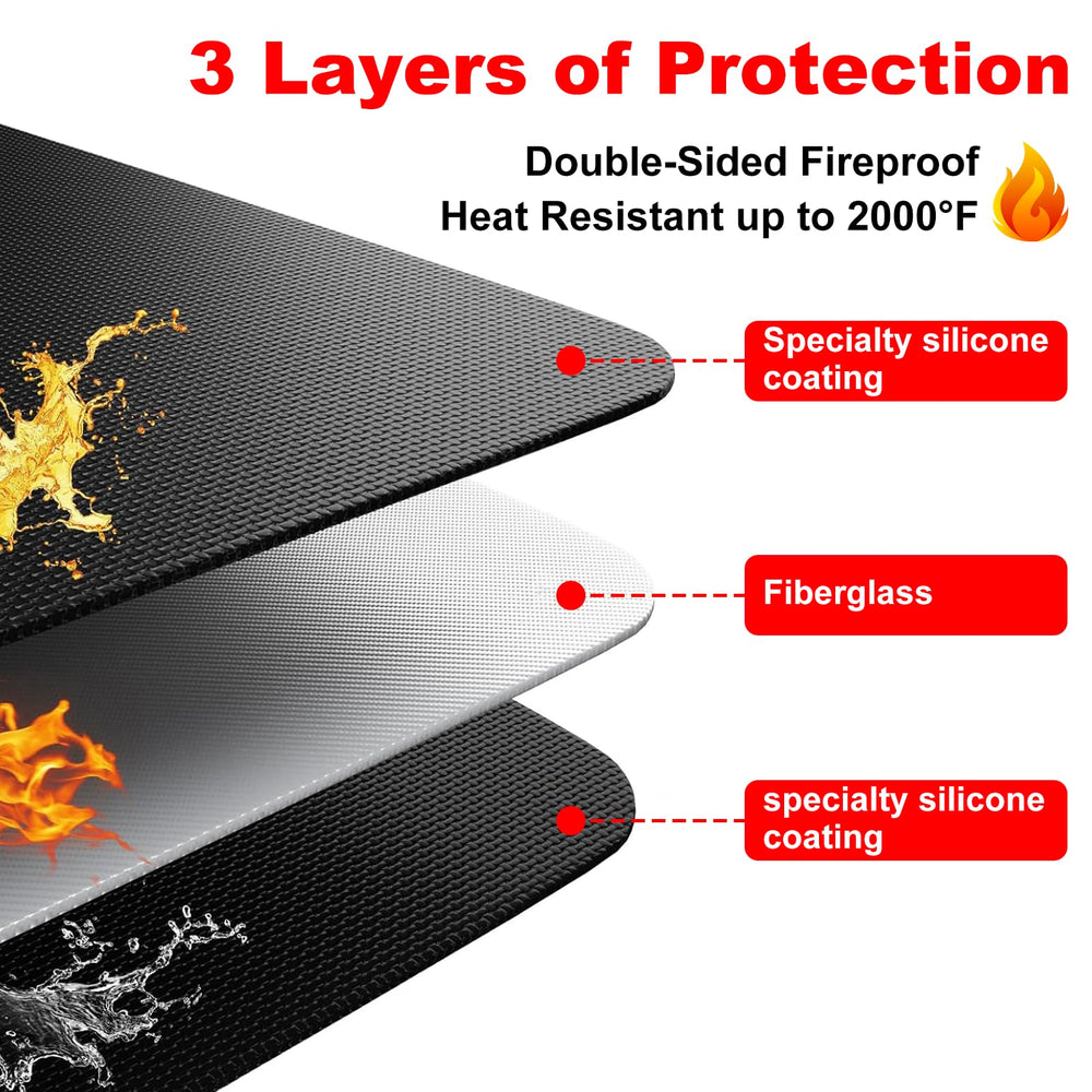 Epinovo mat under active charcoal grill demonstrating heat protection benefit