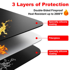 Epinovo mat under active charcoal grill demonstrating heat protection benefit