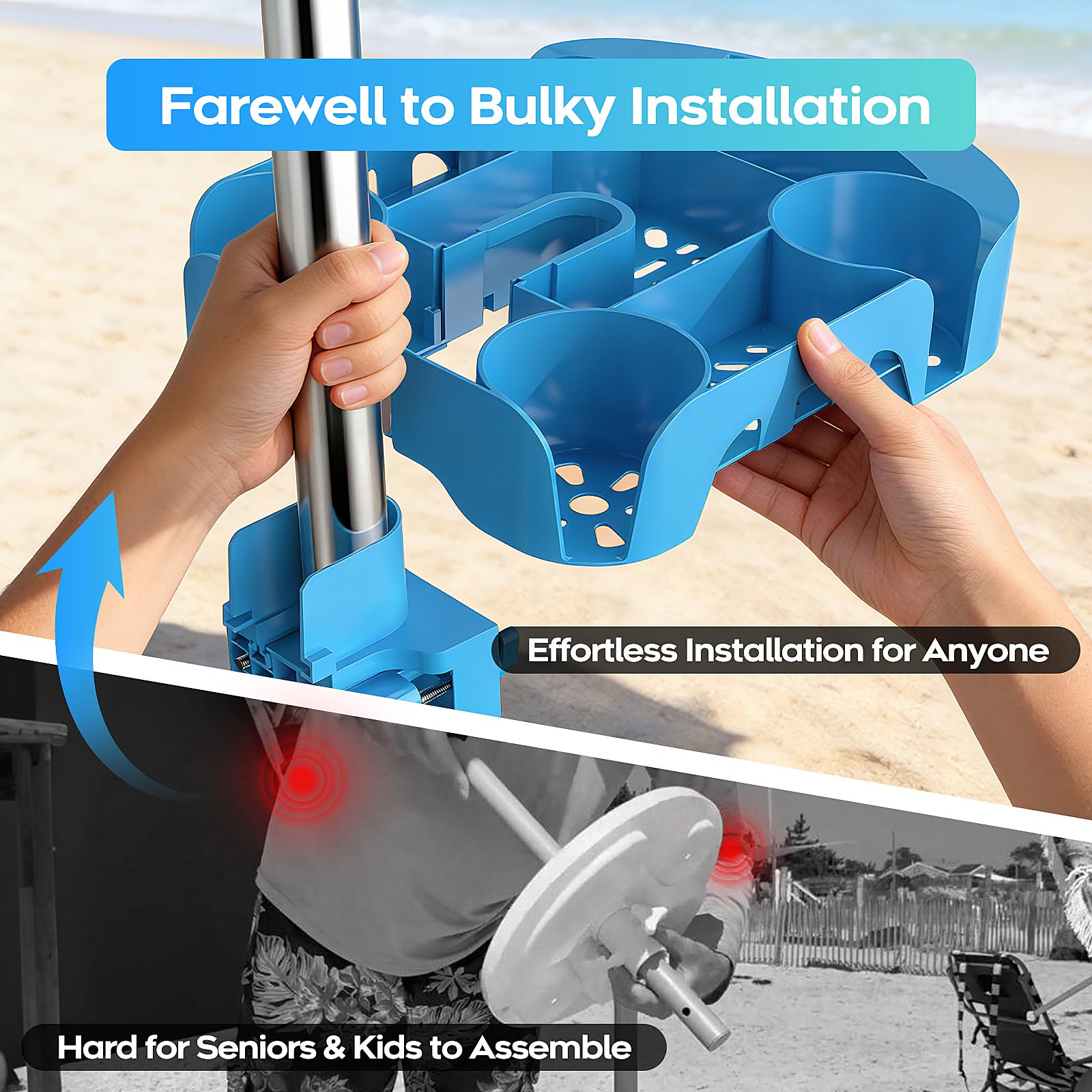 Epltion holding phone and sunglasses for hands-free, convenient storage