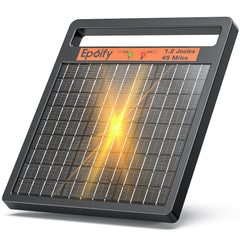 Epoify LD02 front view showing compact all-in-one energizer, durable outdoor build