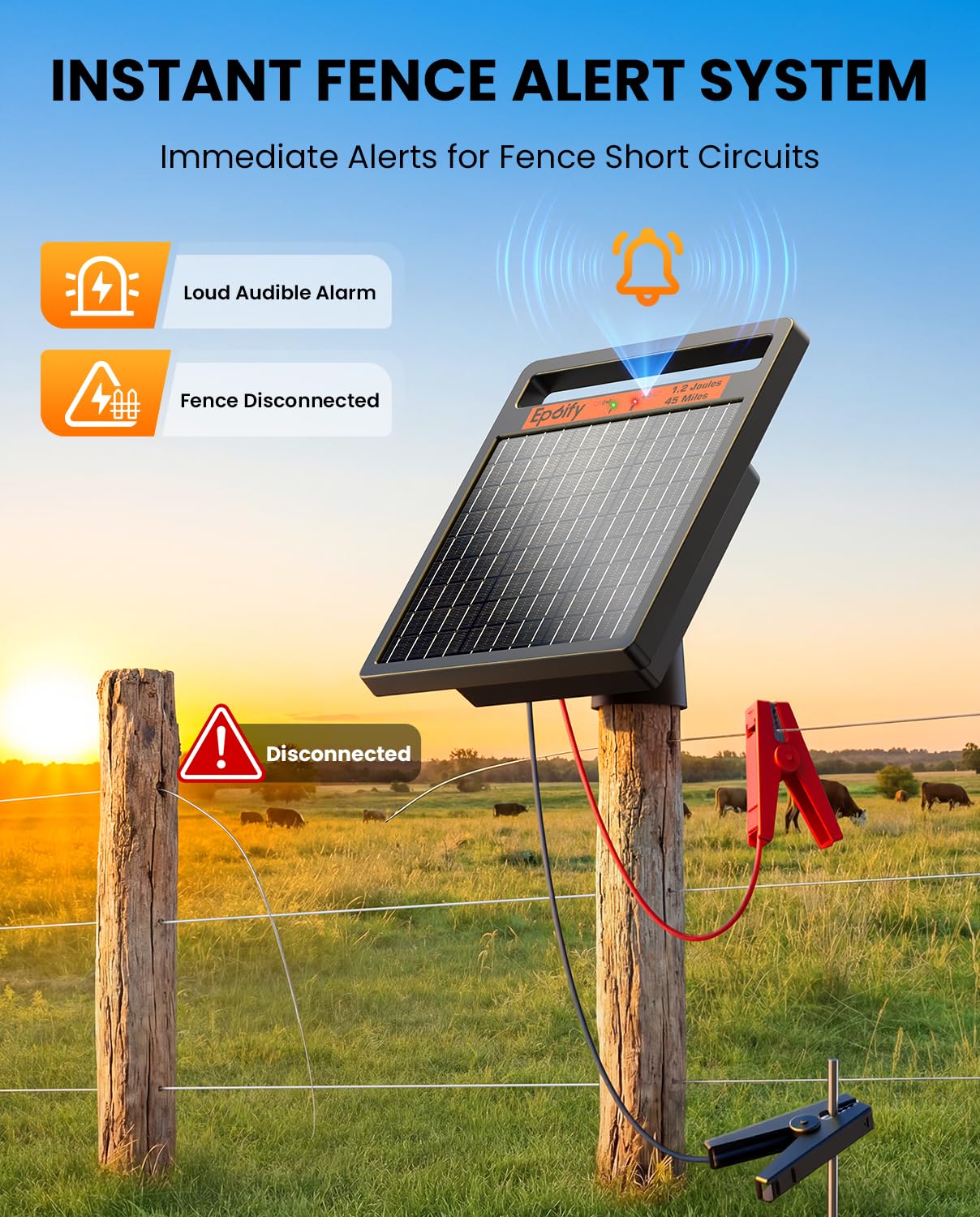 Epoify LD02 alarm LED and speaker showing short-circuit alert for quick repairs