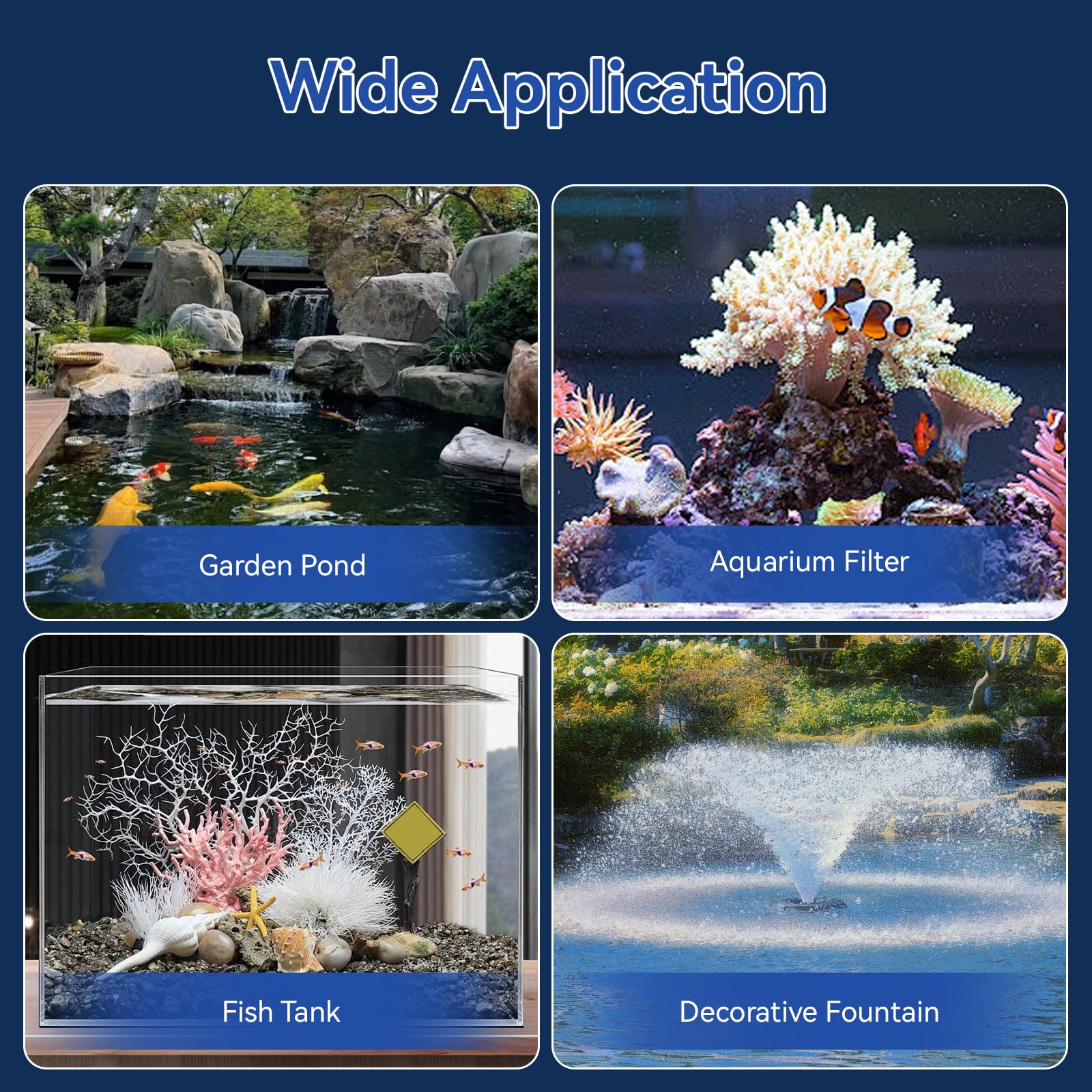 ERETOW installed in garden pond setting improving water clarity and appearance