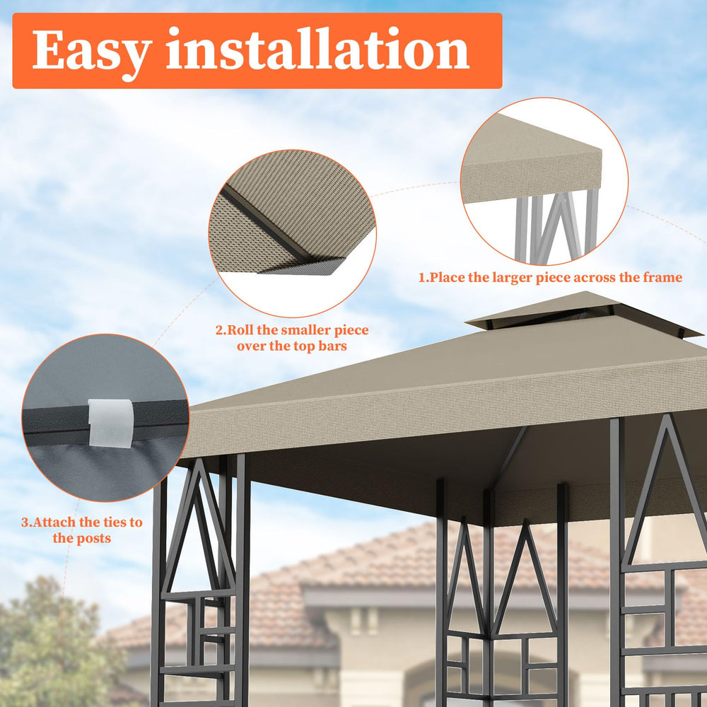 ERFEI canopy attaching Velcro straps demonstrating easy replacement fit