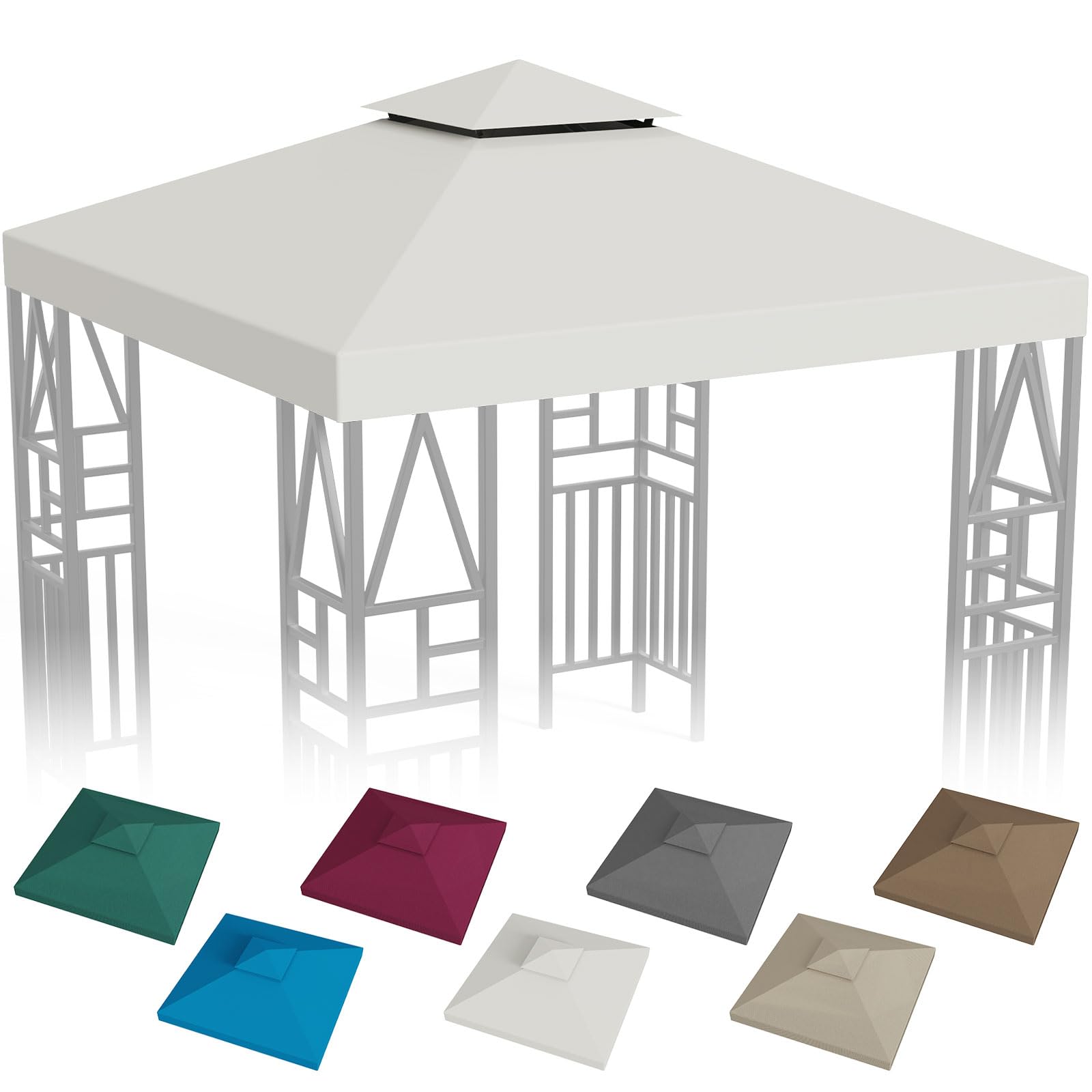 ERFEI front view canopy showing full 10x10 coverage and shade benefit