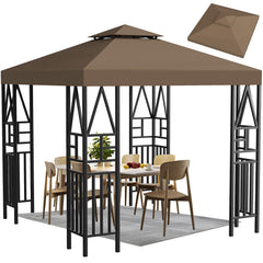 ERFEI front view coffee canopy showing full 10x10 shade and clean lines