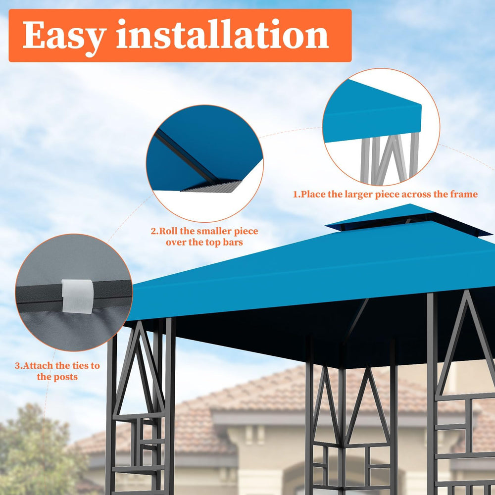 ERFEI Velcro attachment strap on canopy for easy tool-free install