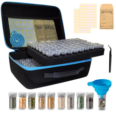 ERFEI front-open case showing 140 clear seed containers and organization benefits