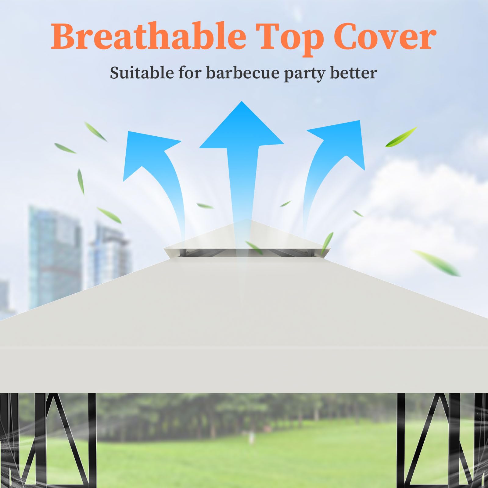ERFEI double-tier top vent detail illustrating airflow benefit