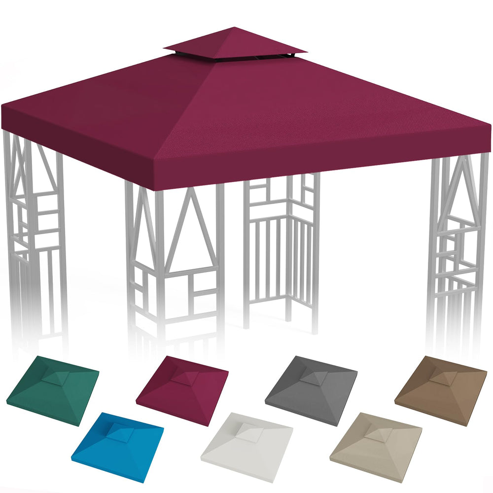 ERFEI front view wine-red canopy showing full coverage and shade