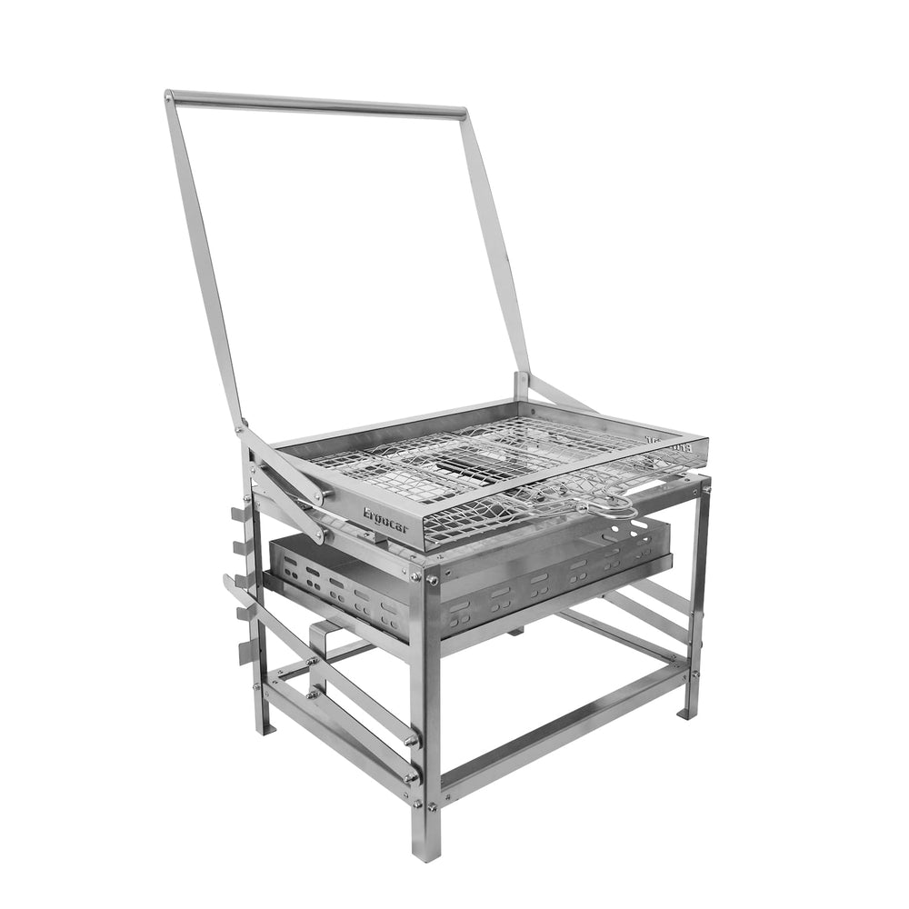 Ergocar front view showing compact grill and travel-ready design benefit portability