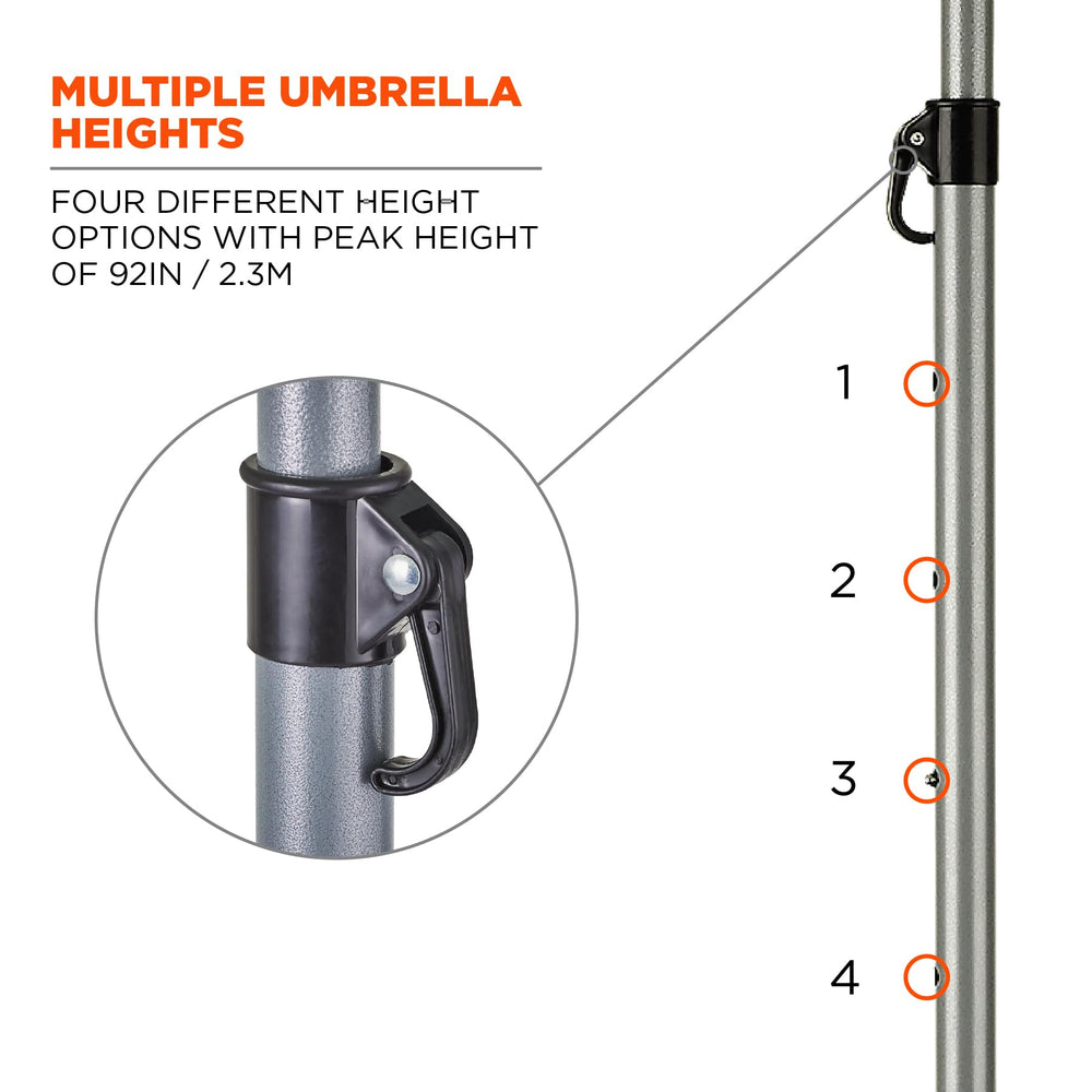Ergodyne SHAX 6100 tilt and height adjustment demonstrating four-position versatility