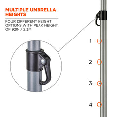 Ergodyne SHAX 6100 tilt and height adjustment demonstrating four-position versatility