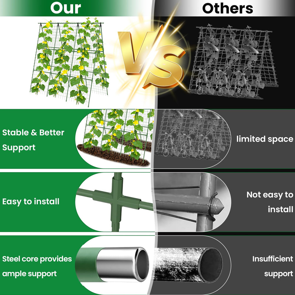 Erinaik detail of adjustable crossbars for custom plant spacing and support