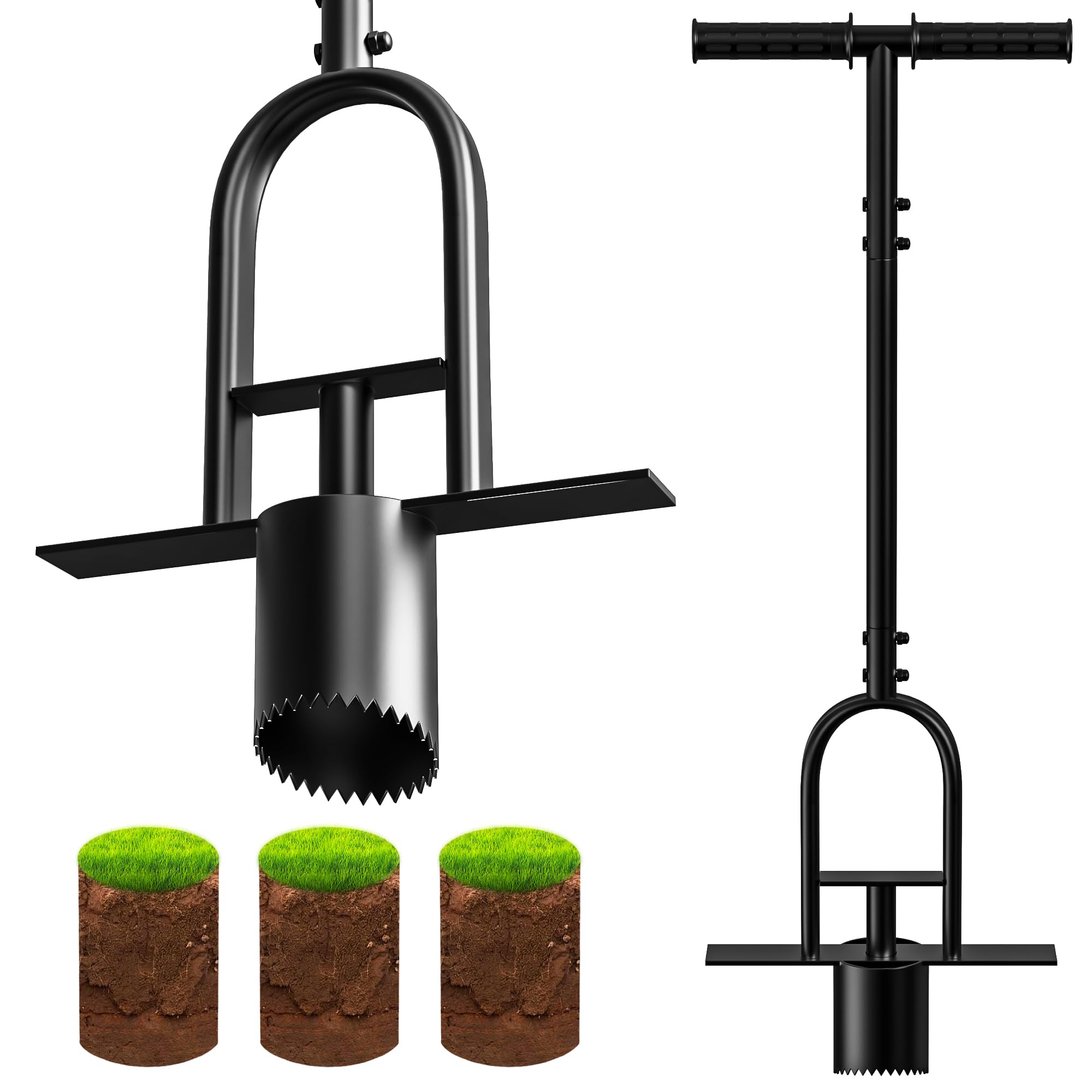 Erinaik front view showing full plugger and handle for ergonomic planting