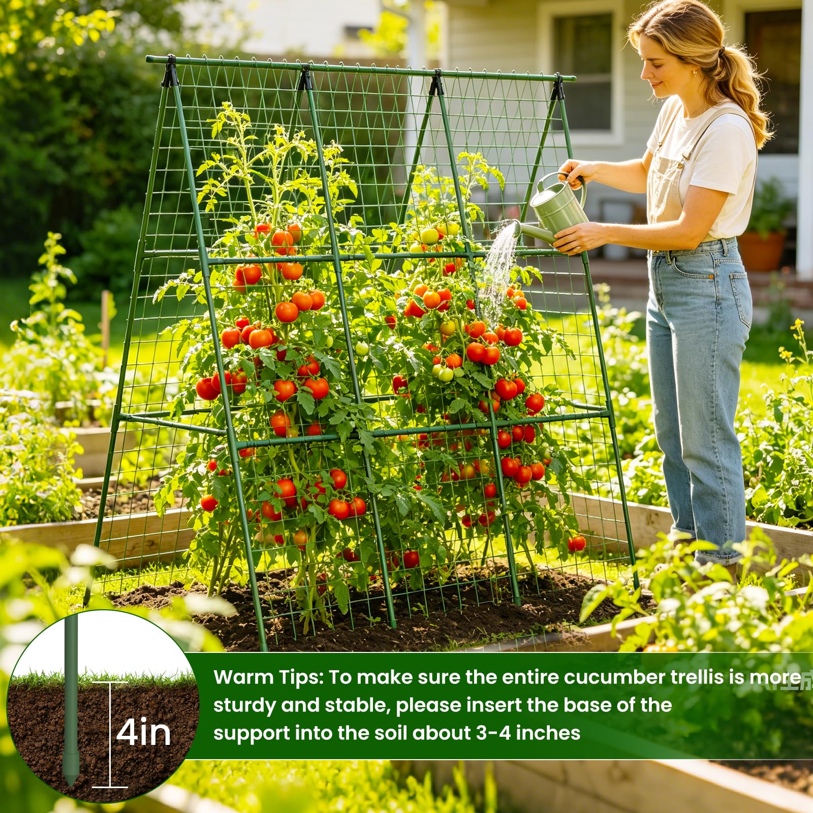Erinaik image of extended ground stakes anchored in soil to prevent tipping