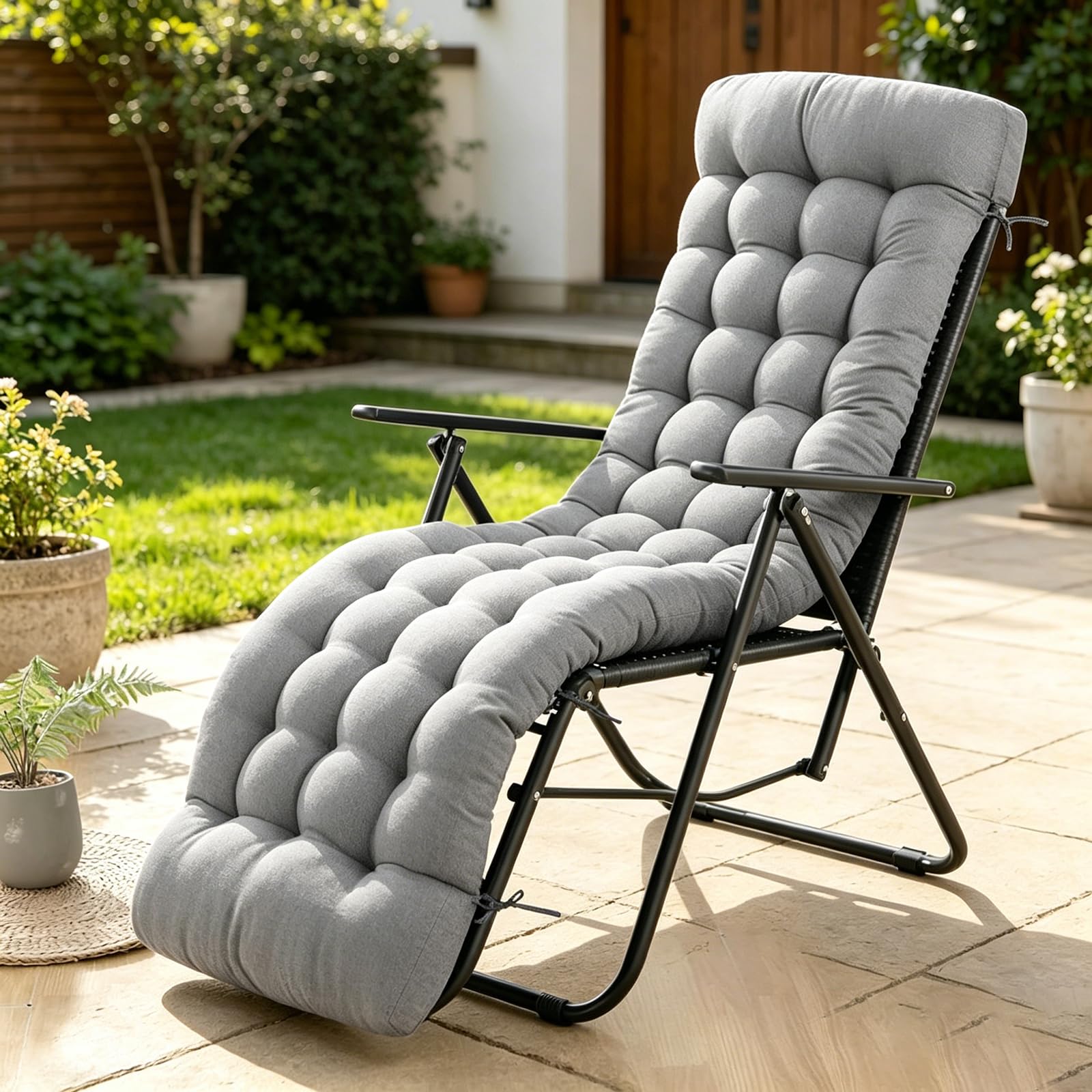 ERWUDEling front view of gray lounge cushion highlighting comfort and fit