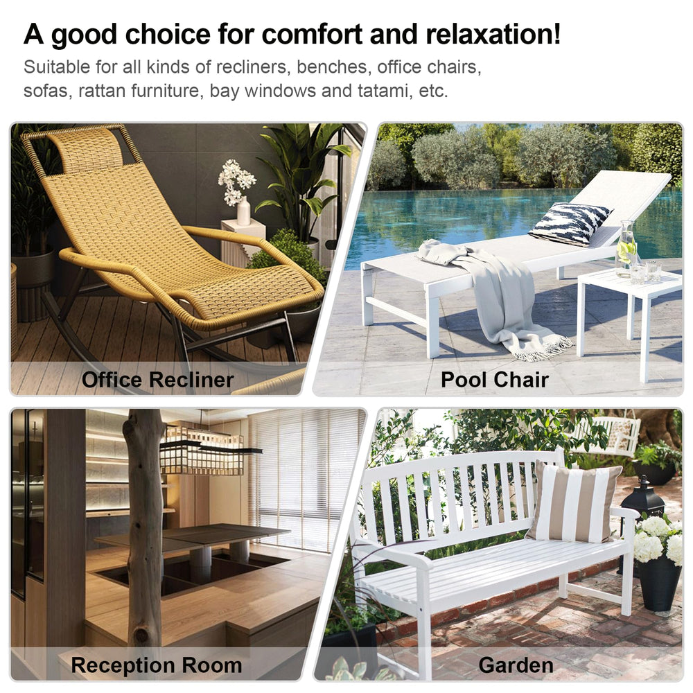 ERWUDEling cushion on patio scene showing durable outdoor lifestyle benefit