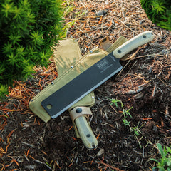 ESEE Libertariat canvas sheath front providing safe transport and quick access