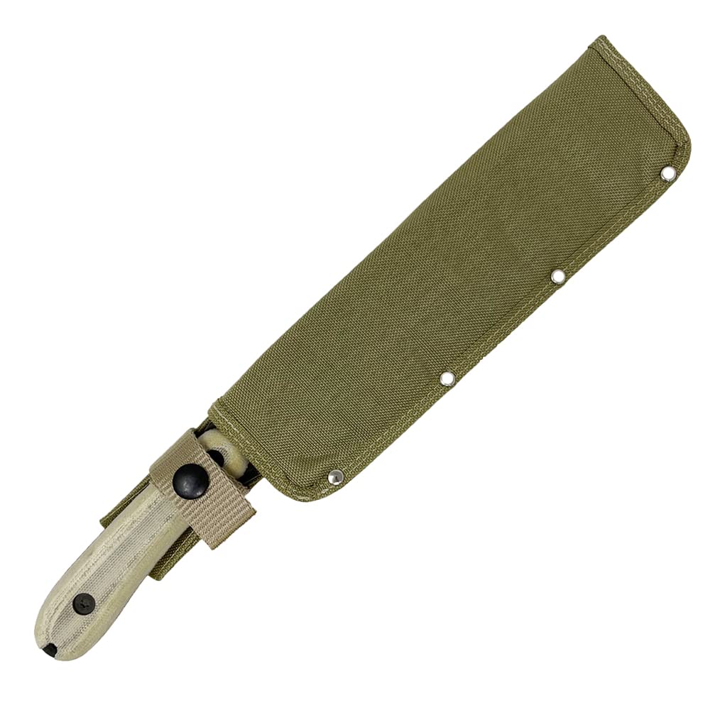 ESEE Libertariat Micarta handle detail providing secure, slip-resistant grip