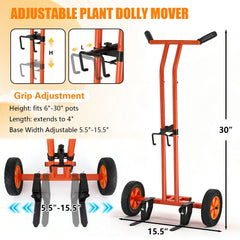 esgwork adjustable grip arms detail securing tall and short pots for stable transport
