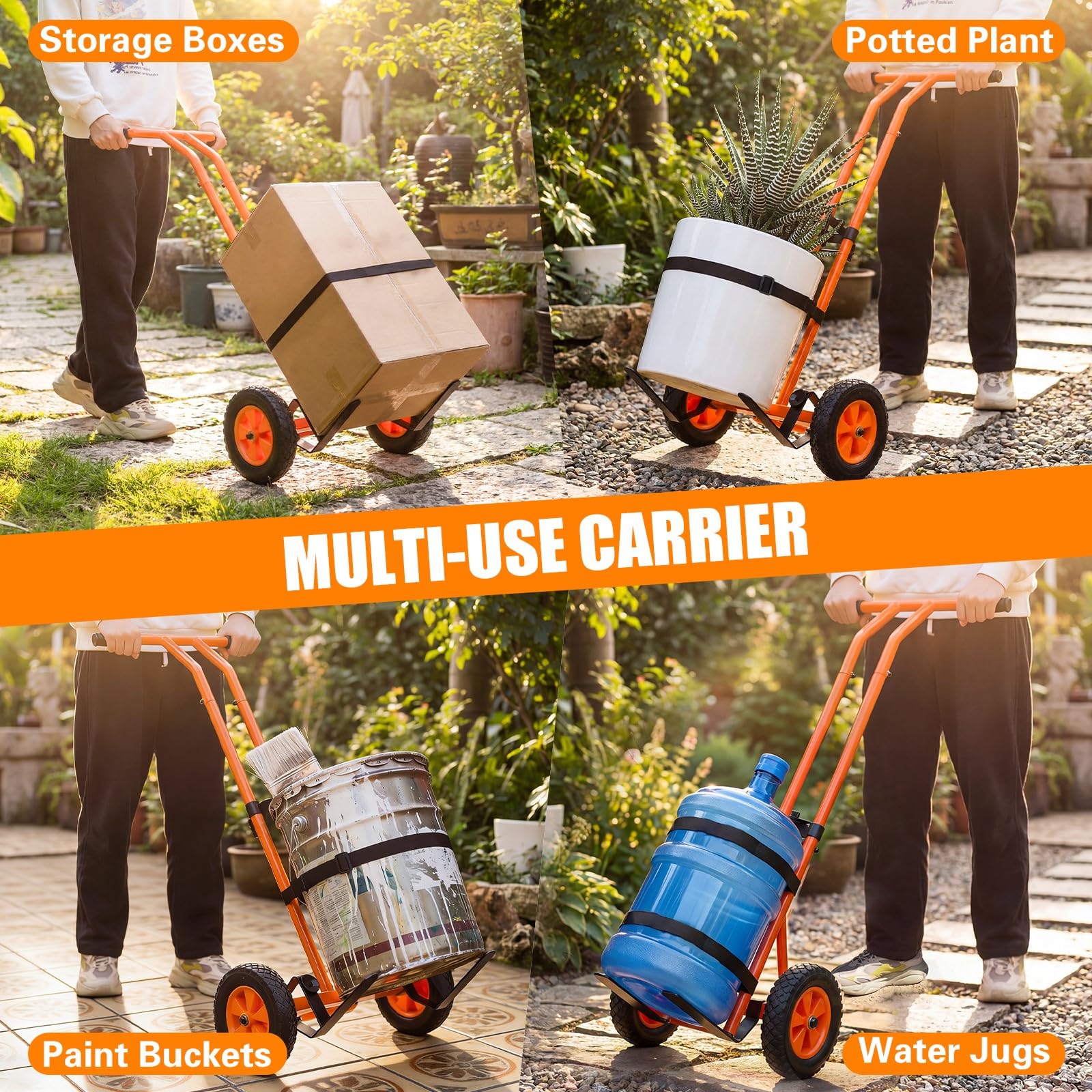 esgwork strap ties securing a large planter for extra safety while moving