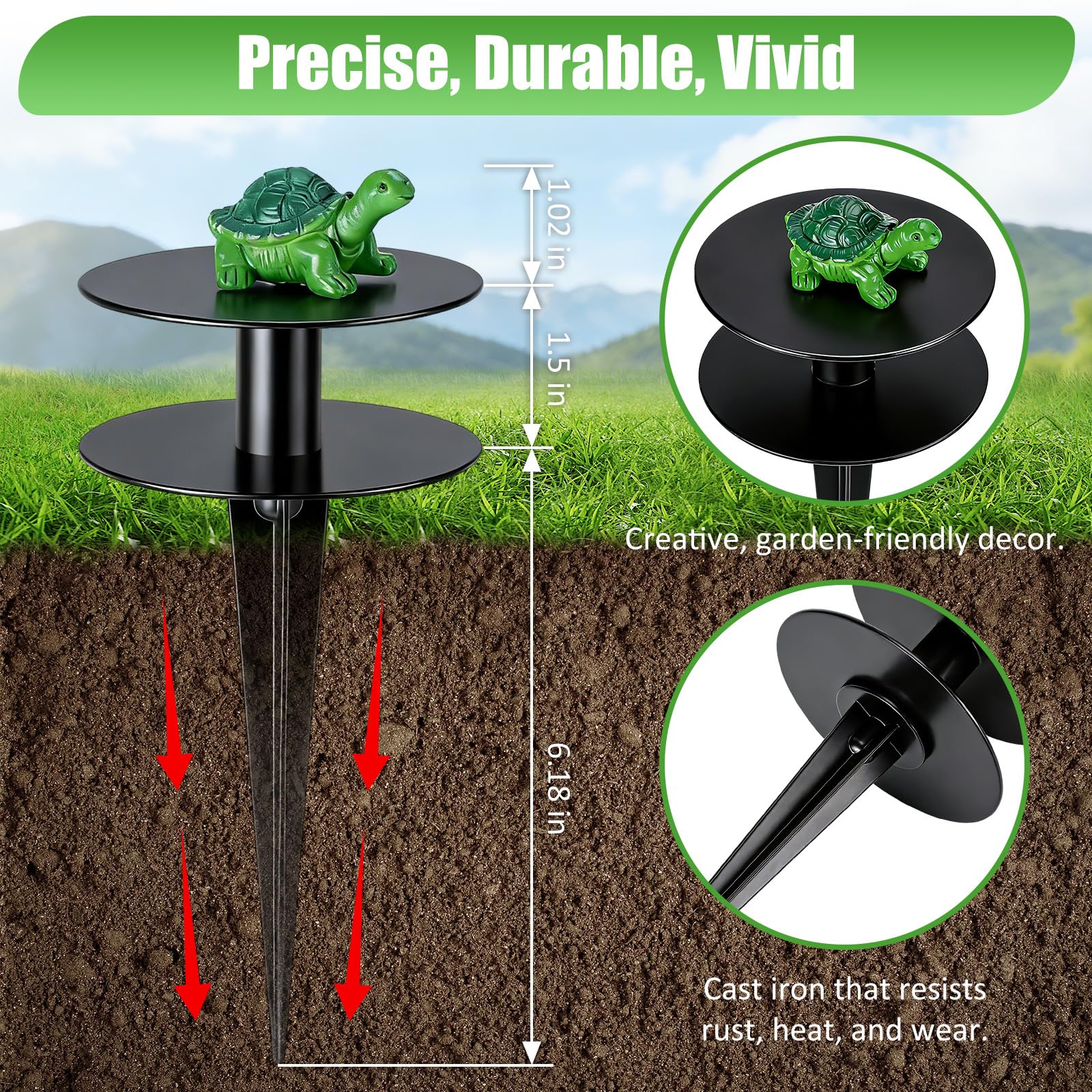 esgwork turtle hose guide closeup of green turtle head offering smooth hose guidance and reduced abrasion